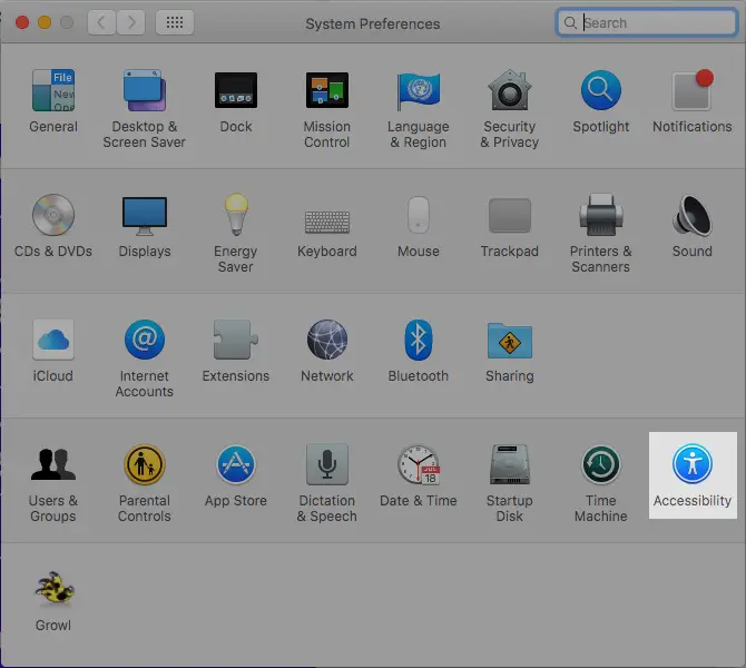System Preferences Accessibility